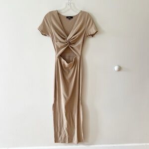 Lulus maxi nude dress